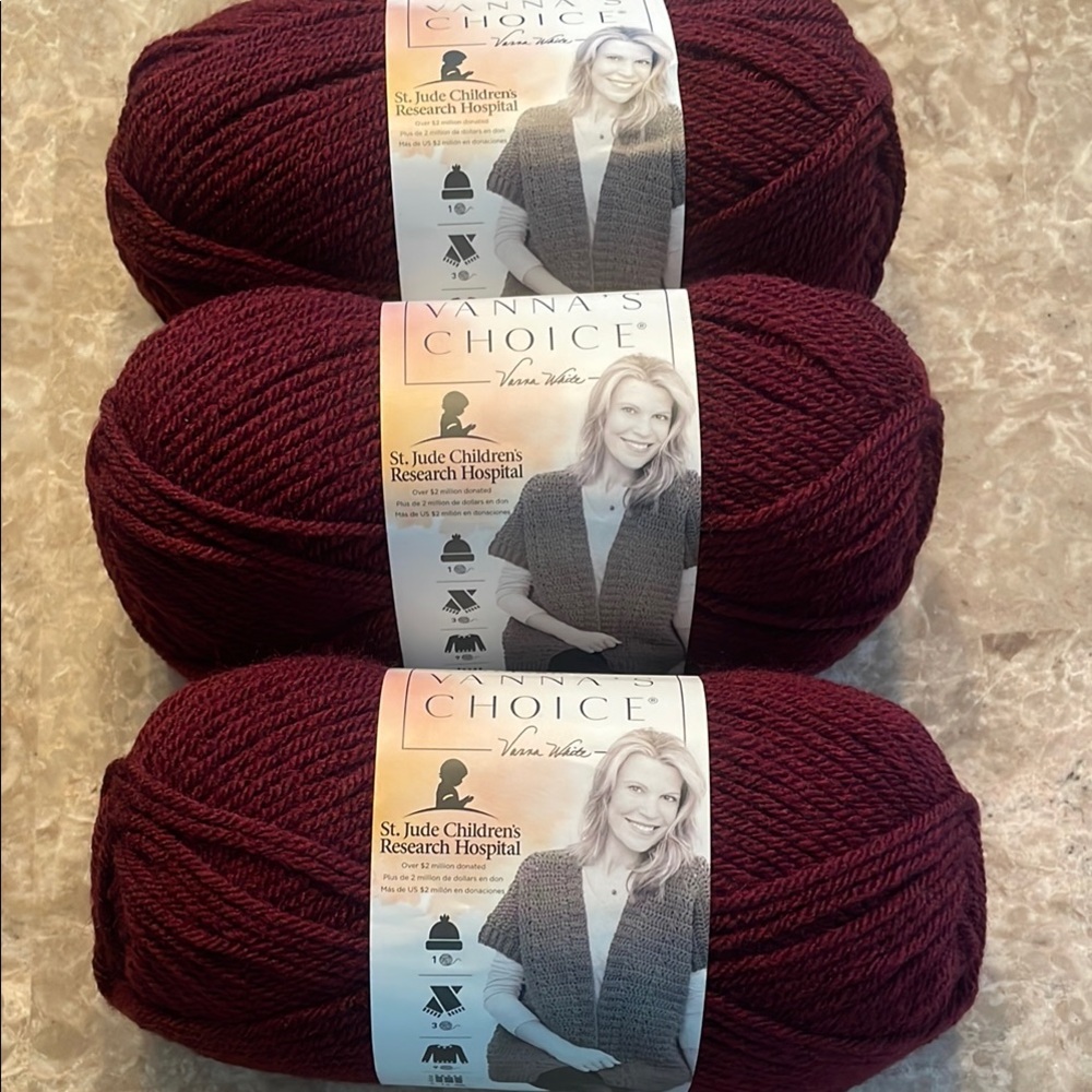 Lions brand, Vanna's Choice Burgundy Yarn